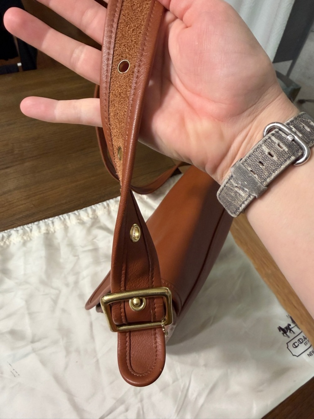 Coach Tan/Brown Leather Crossbody Bag - Picture 8 of 15